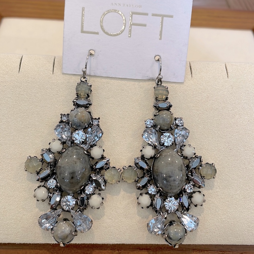 LOFT Vintage Style Gemstone Earrings NWT